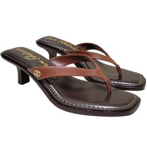 Sam Edelman Women Dollie Kitten Heel Flip Flop Thong Sandals Size US 7.5M Brandy